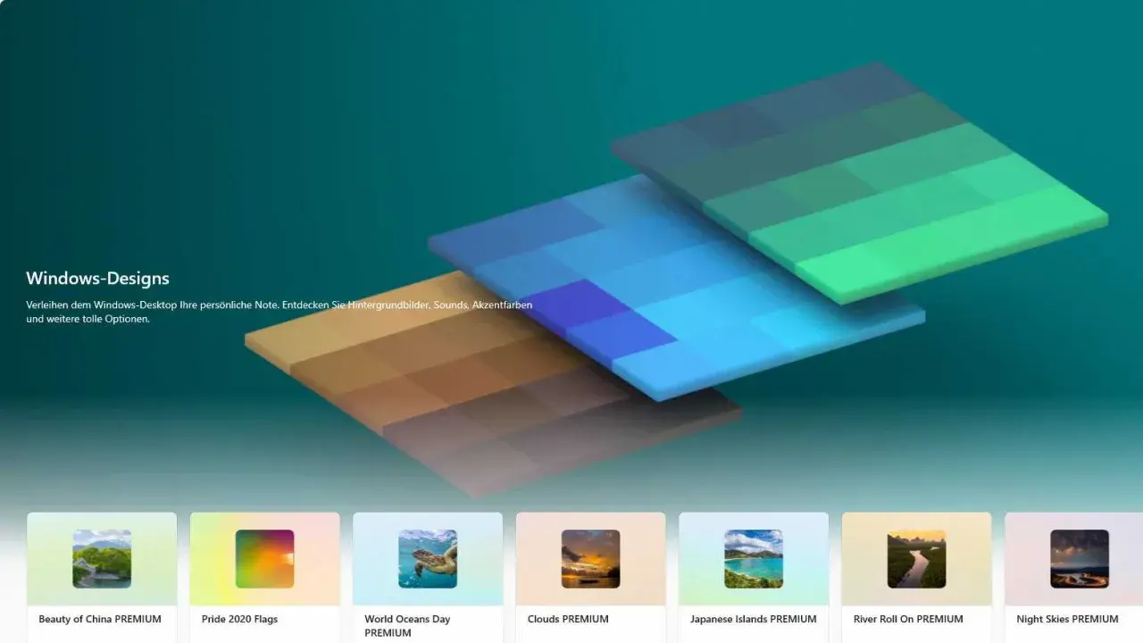 Windows-Designs: Entdecke vielfältige Hintergrundbilder und Akzentfarben für deinen Desktop. Wähle aus vielen tollen Optionen, um deinen PC zu personalisieren.