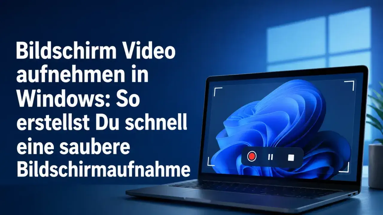 Bildschirmaufnahme in Windows: Ein Laptop zeigt, wie man schnell eine saubere Bildschirmaufnahme erstellt.
