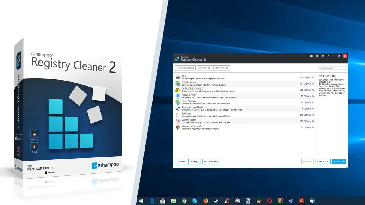 Ashampoo Registry Cleaner 2 scannt und bereinigt Ihre Windows 11 Registry von überflüssigen Einträgen.