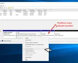 Datenträgerverwaltung zeigt eine Partition mit Fehler an, die gelöscht werden muss. Die oem partition ist nicht sichtbar.