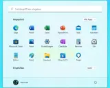 Startmenü von Windows 11 mit angepinnten Apps wie Edge, Word, Excel. Hier finden Sie auch die Option, die Windows 11 Taskleiste zu fixieren.