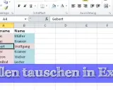 Excel-Tabelle mit Namen. Zeile 4 mit "Gebert" ist hervorgehoben. Hier wird gezeigt, wie man excel zeilen tauschen kann.
