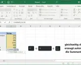 Excel: Summenformel automatisch erstellen. Mit Alt + Umschalt + = wird die excel summe aus anderem tabellenblatt schnell berechnet.