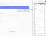 Excel-Assistent teilt E-Mail-Adressen auf, um Benutzernamen und Domains zu extrahieren.