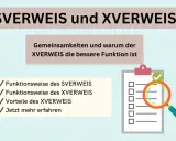 Vergleich von SVERWEIS und XVERWEIS in Excel. Die Grafik zeigt die Funktionsweise und Vorteile des XVERWEIS.