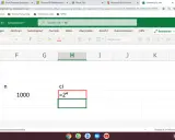 Excel-Tabelle zeigt die Berechnung von excel potenz: =2^4.