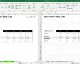 Excel-Liste mit Webanalyse-Daten für 2018-2021. Die Tabelle zeigt Besuche, Besucher, Seitenaufrufe und Events.