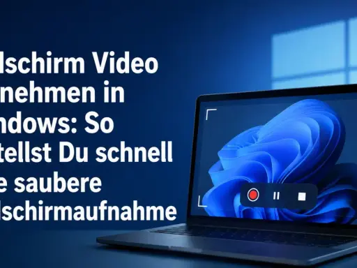 Bildschirmaufnahme in Windows: Ein Laptop zeigt, wie man schnell eine saubere Bildschirmaufnahme erstellt.