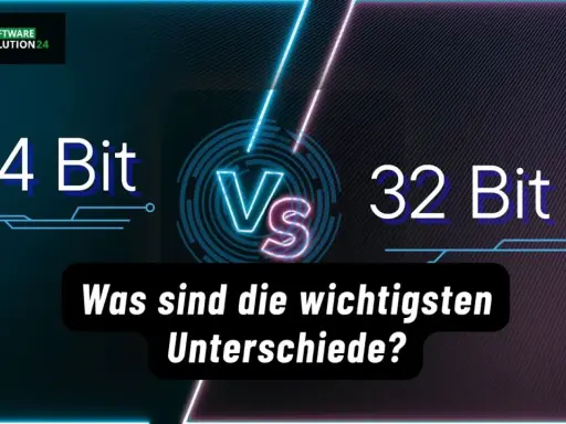 Gegenüberstellung von 64 Bit und 32 Bit: Was sind die wichtigsten Unterschiede? Logo "SOFTWARE SOLUTION24".
