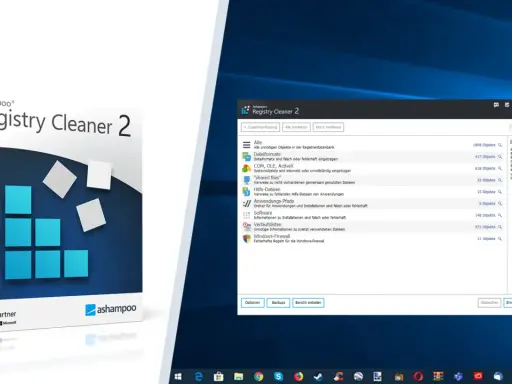 Ashampoo Registry Cleaner 2 scannt und bereinigt Ihre Windows 11 Registry von überflüssigen Einträgen.