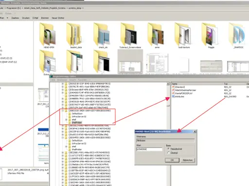 Windows 11 Explorer: Navigationsbereich anpassen. Der Registrierungs-Editor zeigt, wie man den "ShellFolder" anpasst, um den Navigationsbereich zu personalisieren.