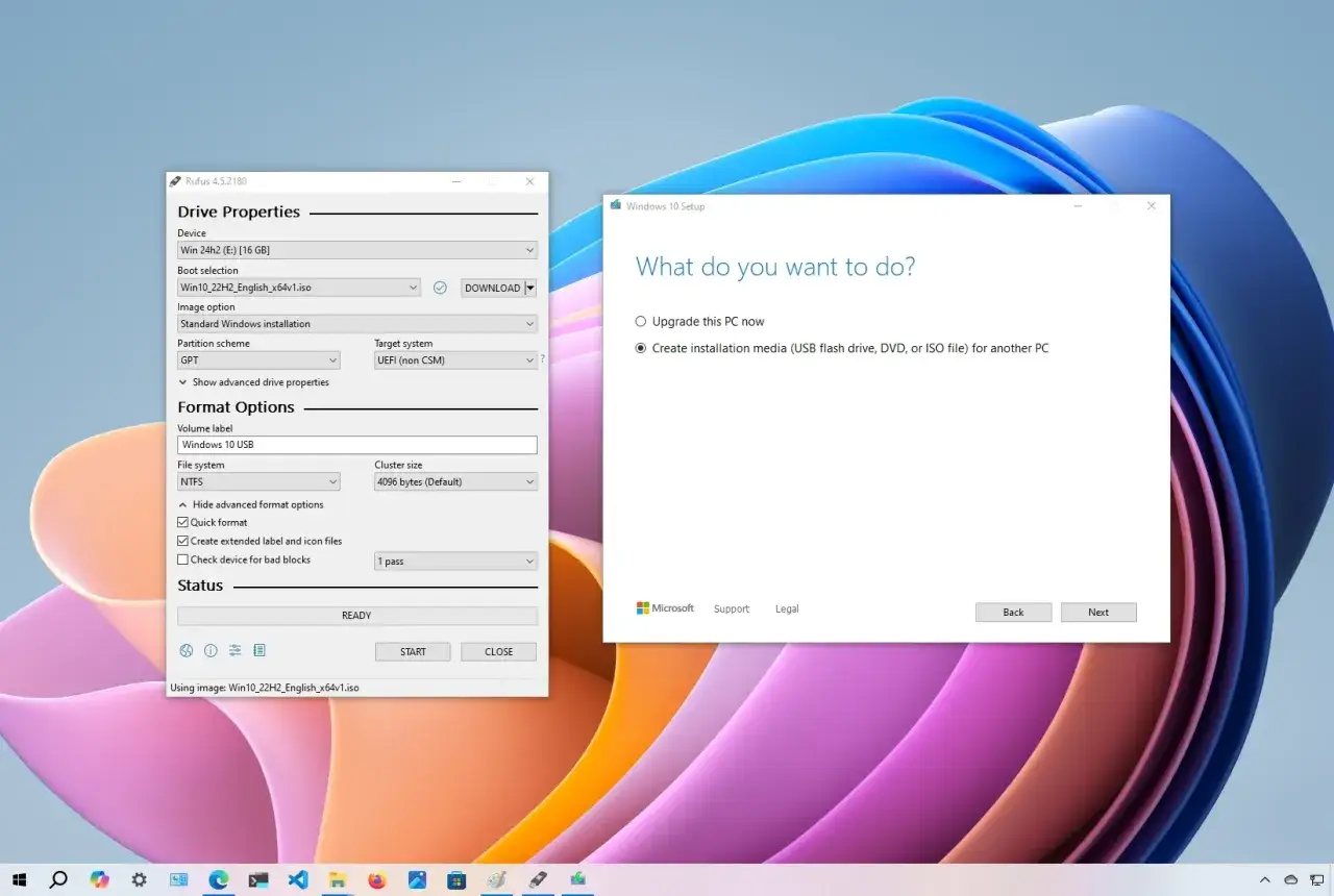 Rufus bereitet die Installation von Windows 10 vor. So können Sie kostenlos Windows 10 herunterladen und auf einem USB-Stick speichern.