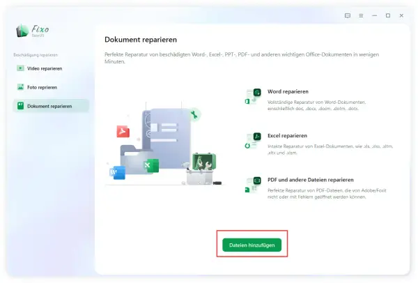 Dokumentenreparatur-Software. Repariert Word, Excel und PDF. Ideal, wenn Sie Probleme haben, Ihre Excel-Dateien zu öffnen.