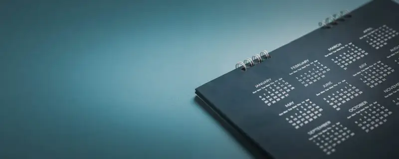 Tischkalender mit Monatsübersichten, z.B. Januar, Februar. Ein perfektes excel edatum für die Planung.